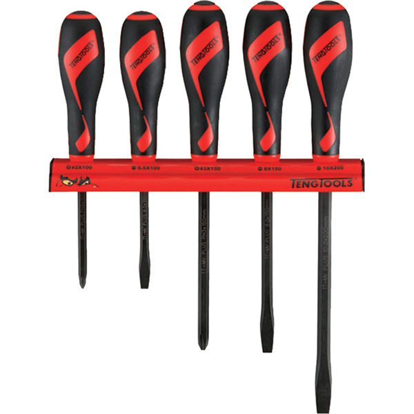 5pc MD Power Thru S/Driver Set W/Wall Rack